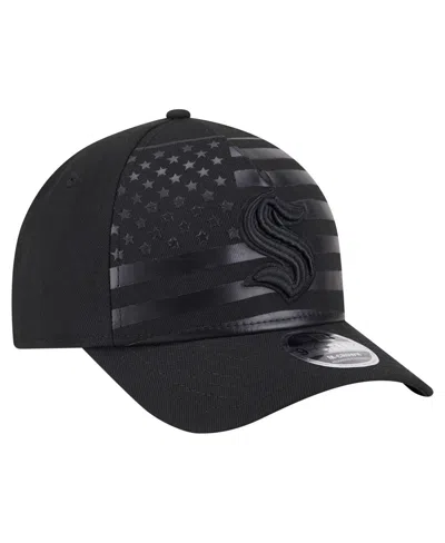 New Era Men's Black Seattle Kraken Game Day Stealth Flag 9forty A-frame Adjustable Hat