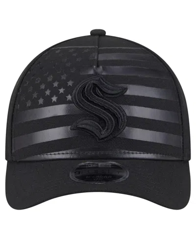 New Era Men's Black Seattle Kraken Game Day Stealth Flag 9forty A-frame Adjustable Hat