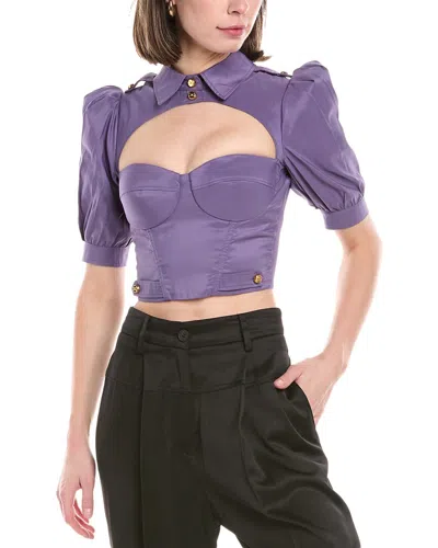 Elisabetta Franchi Woman Top Purple Size 6 Polyester In Brown