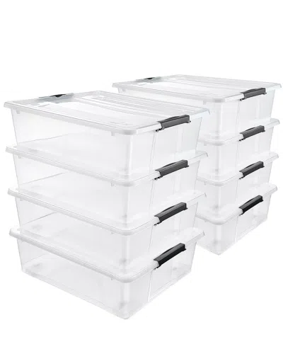 Sorbus Set Of 8 Underbed 40qt Storage Bins With Wheels & Lids