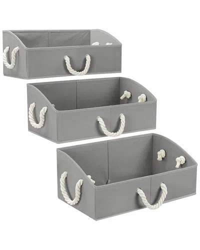 Sorbus Set Of 3 Fabric Storage Baskets With Cotton Rope