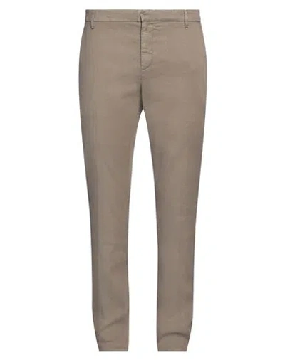 Dondup Man Pants Khaki Size 40 Linen, Lyocell, Elastane