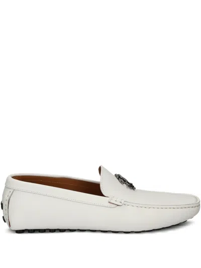 Roberto Cavalli Leather Loafers In White