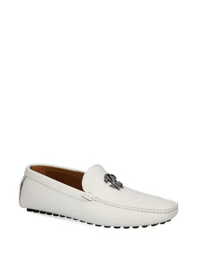 Roberto Cavalli Leather Loafers In White