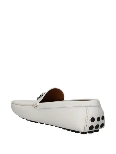 Roberto Cavalli Leather Loafers In White