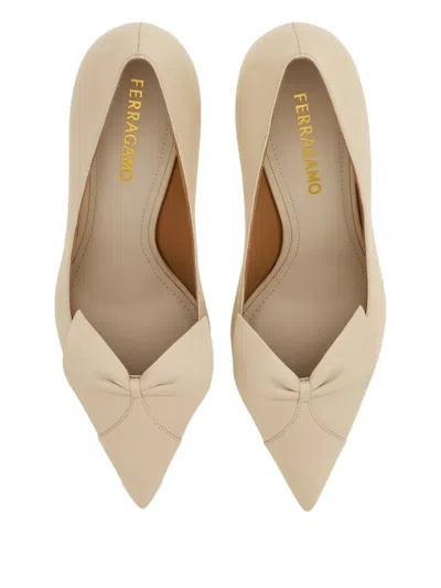 Ferragamo 70mm Bow Leather Pumps