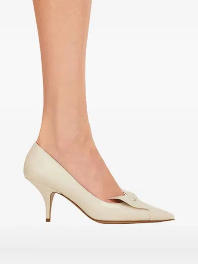 Ferragamo 70mm Bow Leather Pumps