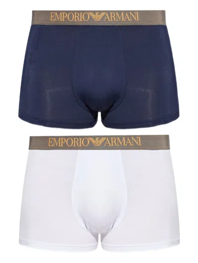 Emporio Armani Logo-waistband Boxers (pack Of Two)