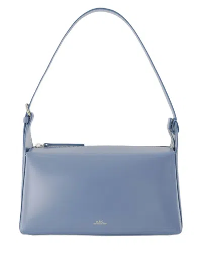 Apc A.p.c. Virginie Shoulder Bag - Leather - Blue