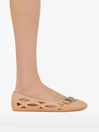 Ferragamo Leather Ballerina Shoes In Pink