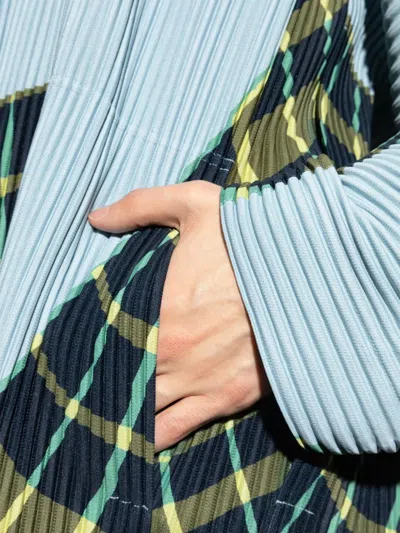 Shop Issey Miyake Windswept Plaid Coat