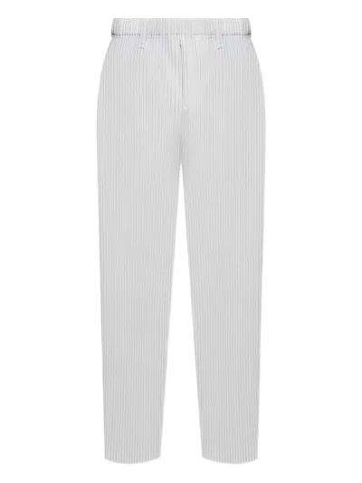 Issey Miyake Pleated Trousers With Elasticated Waistband And Ribbed Texture