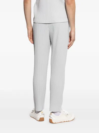 Issey Miyake Pleated Trousers With Elasticated Waistband And Ribbed Texture