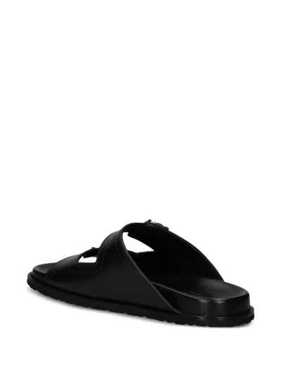 Roberto Cavalli Leather Sandals In Black