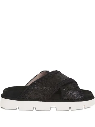 Mou Criss-cross Bio Sandal Sequins
