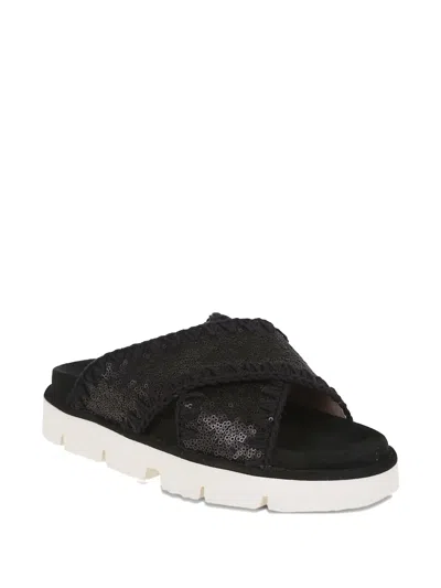 Mou Criss-cross Bio Sandal Sequins