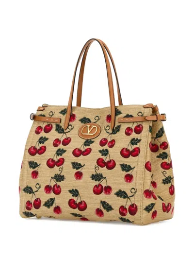 Valentino Embroidered Raffia Small Antibes Handbag