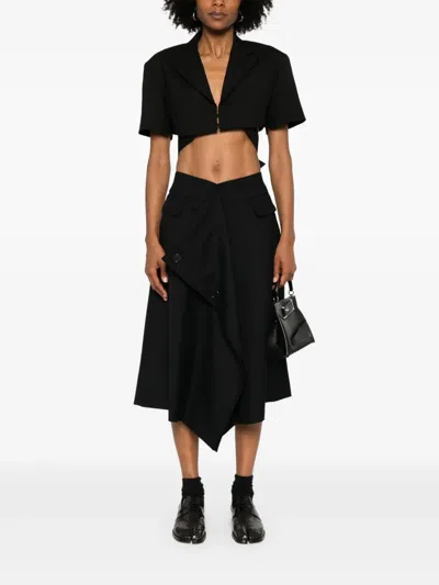 Noir Kei Ninomiya Wool Midi Skirt
