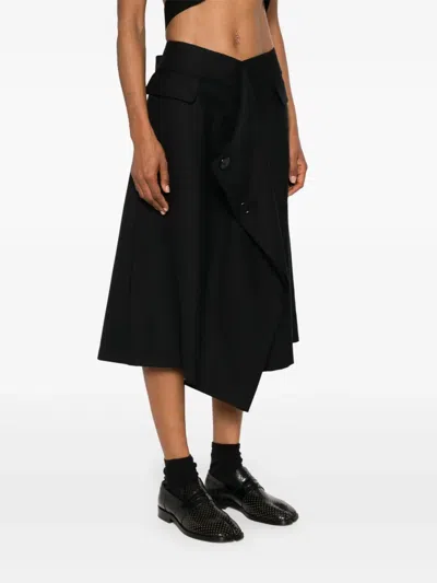 Noir Kei Ninomiya Wool Midi Skirt