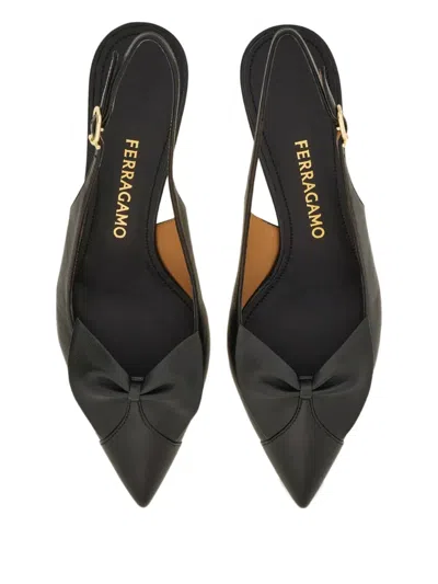 Ferragamo Felli Leather Slingback Pump In Black