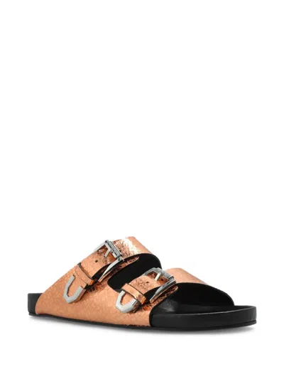 Iro Leather Slides In Pink