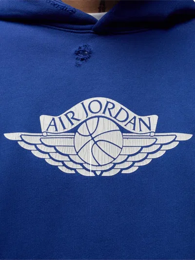 Jordan Rare Air Oversize Distressed Pullover Hoodie In Blue
