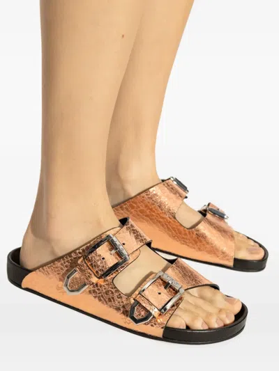 Iro Leather Slides In Pink