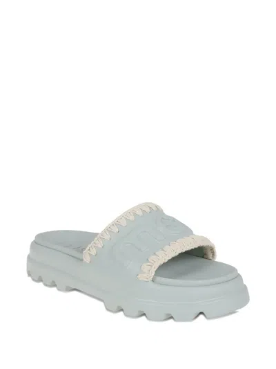 Mou Eva Onepiece Flats In Green Rubber/plasic