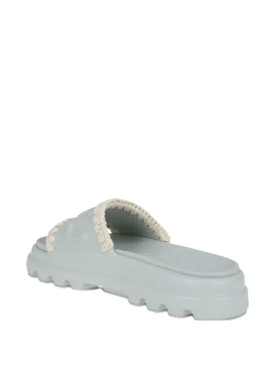 Mou Eva Onepiece Flats In Green Rubber/plasic