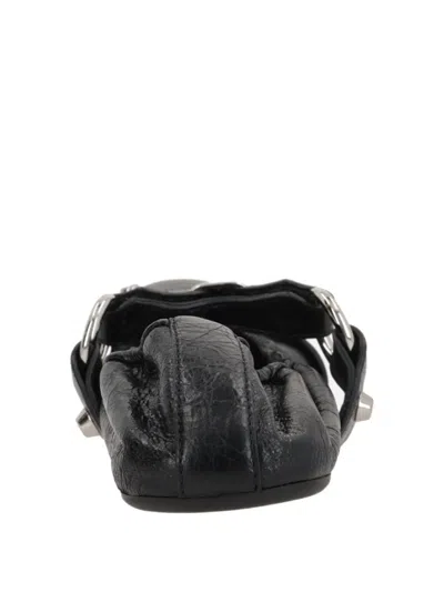 Balenciaga Black Lamb Leather Shoes With Striking Metallic Accents