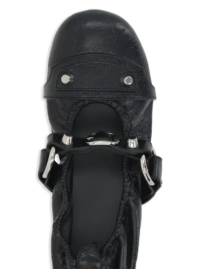 Balenciaga Black Lamb Leather Shoes With Striking Metallic Accents