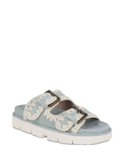Mou Leather Sandals With Embroidered Upper And Sole