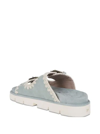 Mou Leather Sandals With Embroidered Upper And Sole