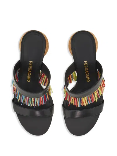 Ferragamo 75mm Fringed Sandals