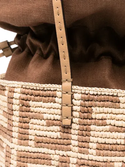 Fendi Women Roll Small Straw Tote In Multi