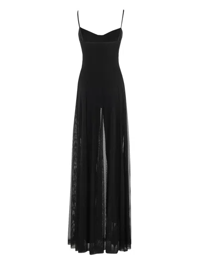 Norma Kamali Underwire Gown With Catsuit In Black