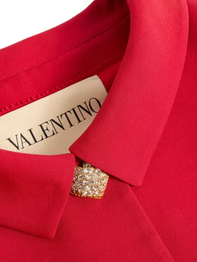 Valentino Womens Paris Heart-button Relaxed-fit Wool And Silk Jacket
