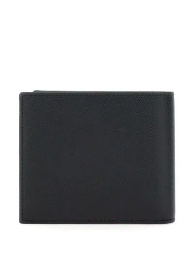 Kiton Saffiano Leather Bi-fold Wallet In Black