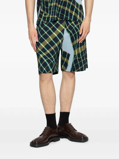 Issey Miyake Windswept Plaid Shorts