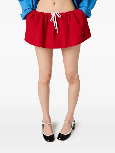 Miu Miu Cotton Poplin Mini Skirt