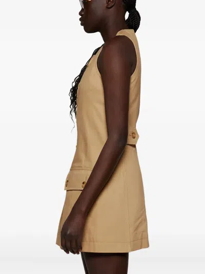 Chloé Satin Cotton Dress With Button And Slit