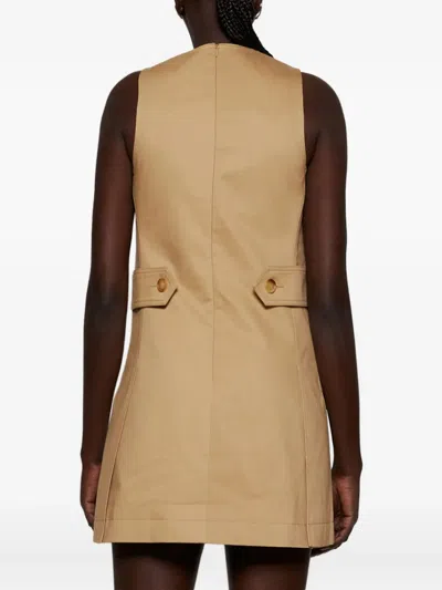 Chloé Satin Cotton Dress With Button And Slit