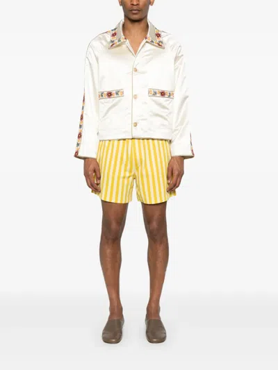 Bode Candyfloss Embroidered Voile-trimmed Satin Track Jacket