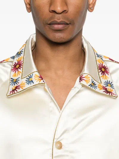 Bode Candyfloss Embroidered Voile-trimmed Satin Track Jacket