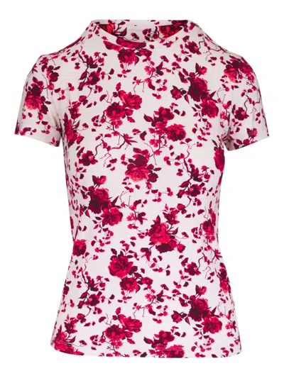 Shop L Agence Floral-print T-shirt