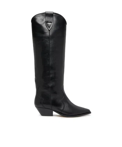 Isabel Marant Denvee Leather Knee-high Boot In Black