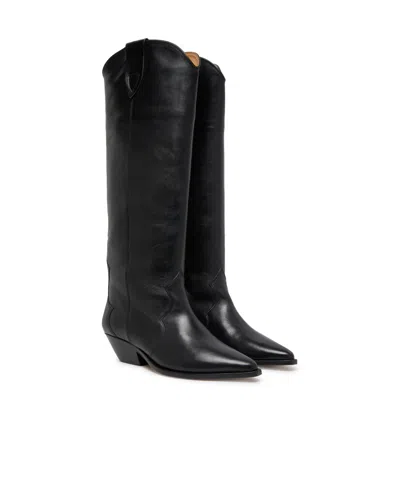 Isabel Marant Denvee Leather Knee-high Boot In Black