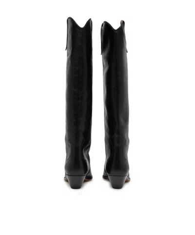 Isabel Marant Denvee Leather Knee-high Boot In Black