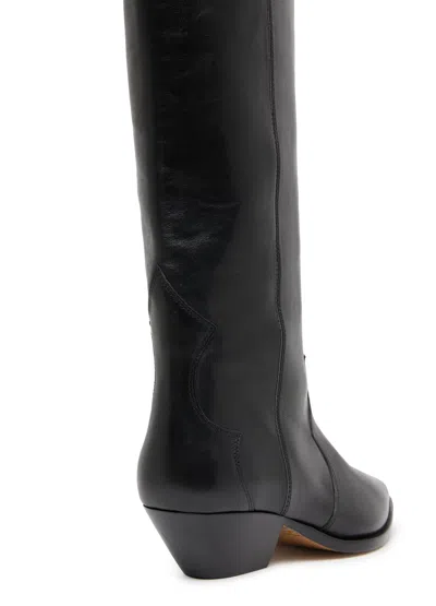 Isabel Marant Denvee Leather Knee-high Boot In Black