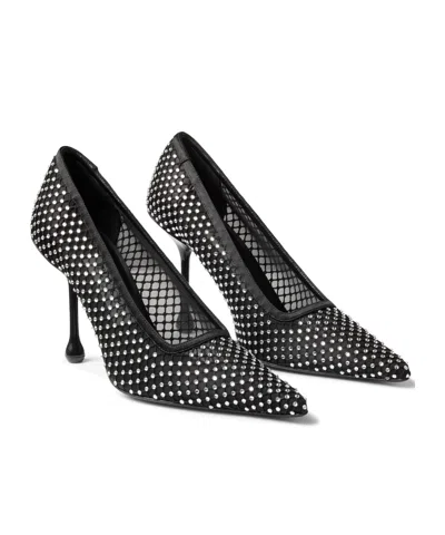 Jimmy Choo Ixia 95 Mesh Dã©colletã© In Black